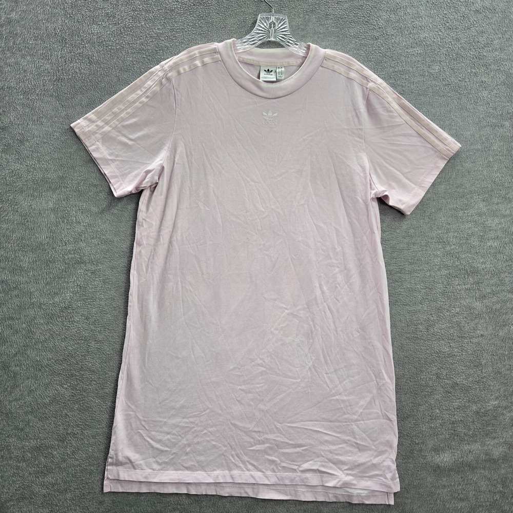 Adidas Originals Women Dress Large Pink Logo Tennis Shirt Short Sleeve Tee‎
